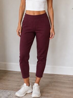 Lululemon Sweatpant Inspired Ankle Crop Jogger Pant - Bordeaux Drama